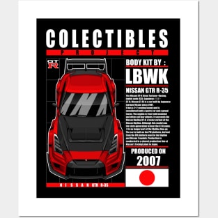 JDM LBWK NISSAN GTR R-35 RED Posters and Art